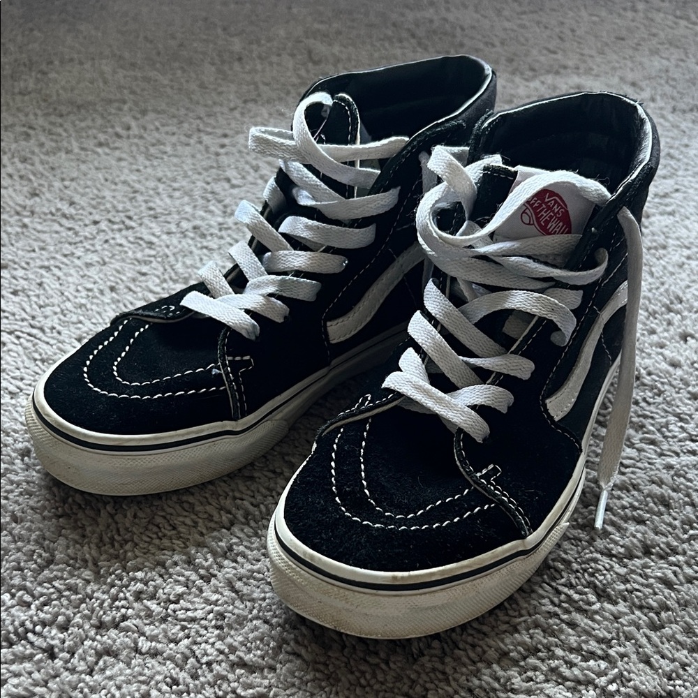 Vans Kids Black and White High-Top Sneakers